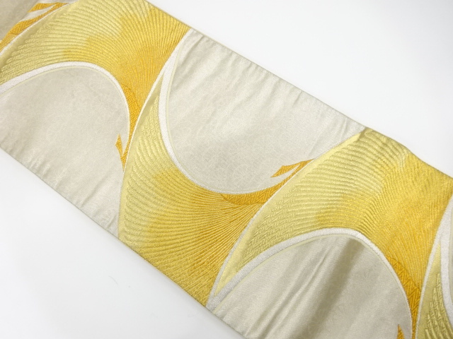 JAPANESE KIMONO / ANTIQUE FUKURO OBI / SILK / WOVEN ABSTRACT BIRDS